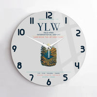 Thumbnail for Kelowna International Airport (YLW) design on light gray no frame wall clock