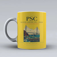 Thumbnail for Tri-Cities Airport (PSC) airport code design on yellow ceramic mug