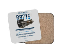 Thumbnail for BR715 design on light gray 1 piece coaster