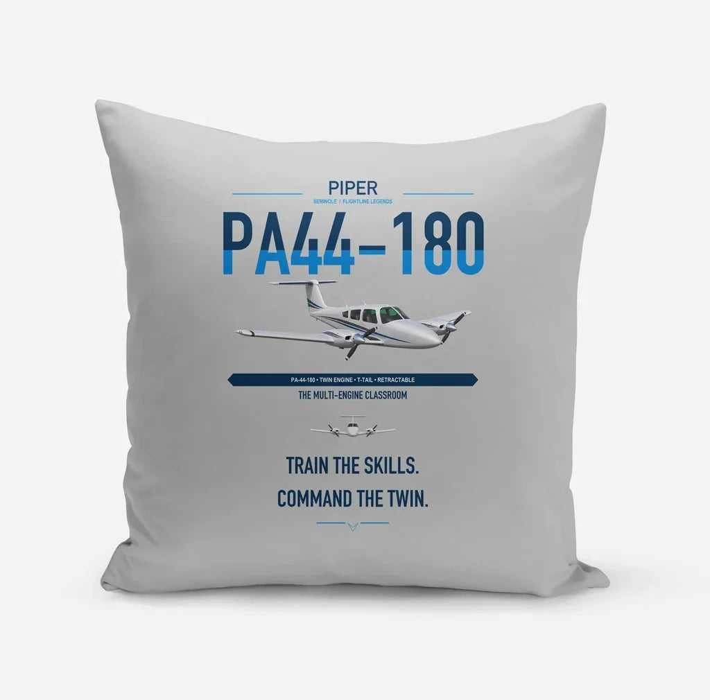 Piper PA-44-180 Seminole design on light gray pillow