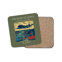 Thumbnail for The River Of Lights - Designed Coasters design on green army 1-piece
