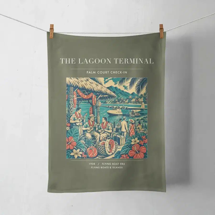 VINTAGE G4057 - The Lagoon Terminal - Designed Towels design on greenarmy