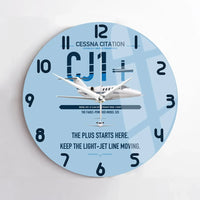 Thumbnail for Cessna Citation CJ1+ design on light blue no frame wall clock