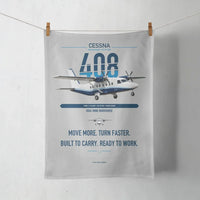 Thumbnail for Cessna 408 SkyCourier design on light gray towel