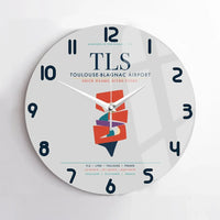 Thumbnail for Toulouse-Blagnac Airport (TLS) design on light gray no frame wall clock