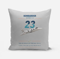 Thumbnail for Bombardier Learjet 23 design on light gray pillow
