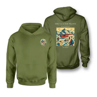 Thumbnail for VINTAGE G4028 - The Glacier Pilots - Double-Side Hoodie design on greenarmy double side