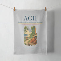 Thumbnail for Ängelholm-Helsingborg Airport (AGH) design on light gray towel