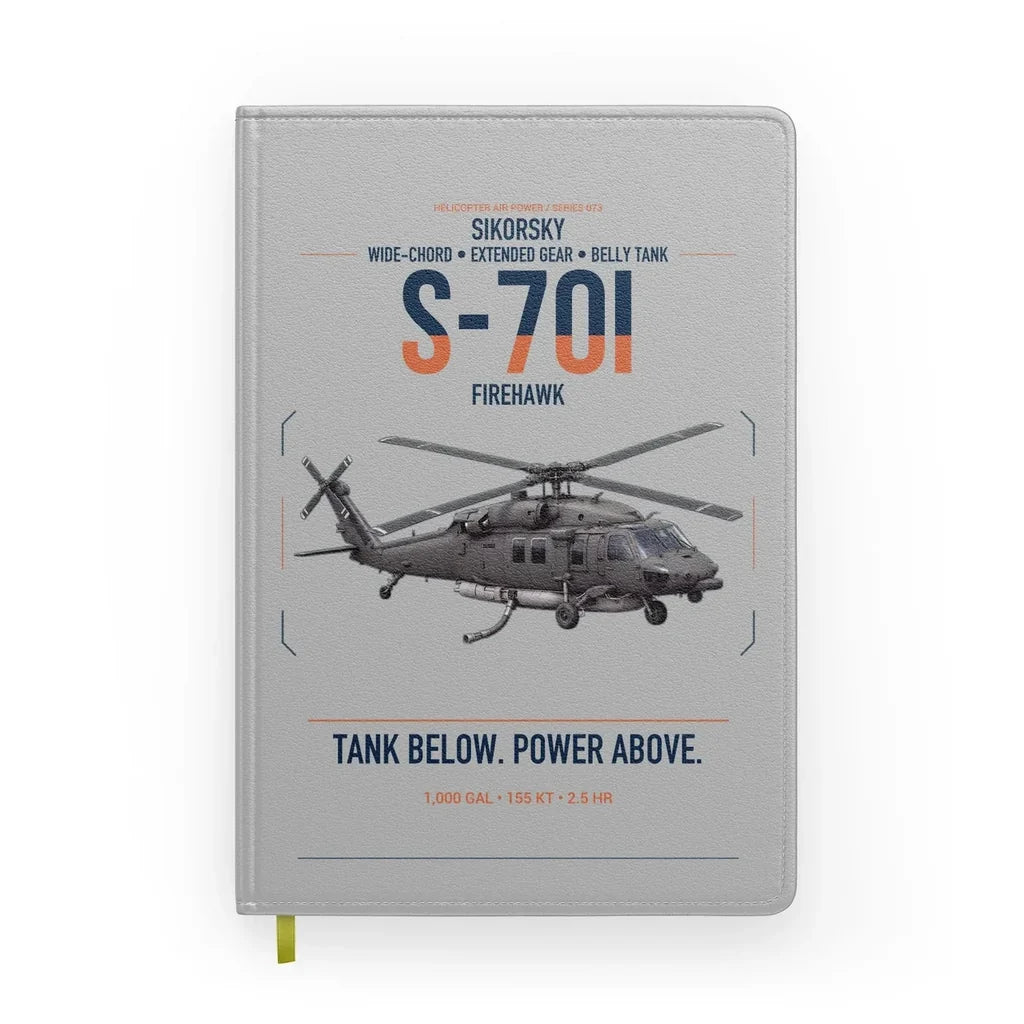 Sikorsky S-70i FIREHAWK design on light gray notebook
