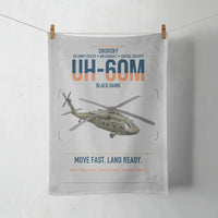 Thumbnail for Sikorsky UH-60M Black Hawk design on light gray towel