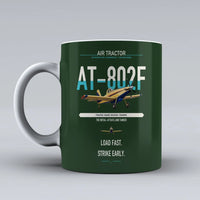 Thumbnail for Air Tractor AT-802F design on dark green ceramic mug, double-side print