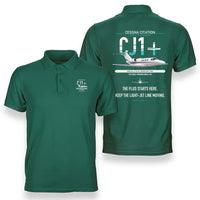Thumbnail for Cessna Citation CJ1+ design on green double-side polo t-shirt, double-side print