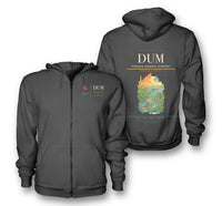 Thumbnail for Dumai Airport (DUM) design on dark gray premium zipped hoodie