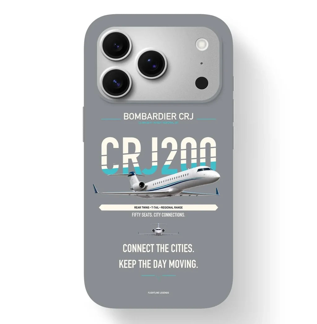 CRJ200 Case design on gray iphone case