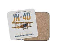 Thumbnail for Curtiss JN-4D Jenny design on light gray 1 piece coaster