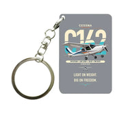 Thumbnail for Cessna 162 Skycatcher design on gray designed key chain, double-side print