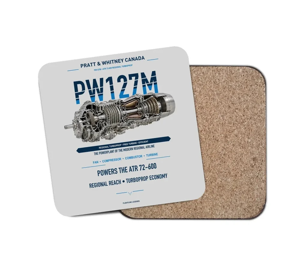 PW127M design on light gray 1 piece coaster