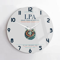 Thumbnail for Gran Canaria Airport (LPA) design on light gray no frame wall clock