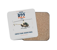 Thumbnail for Robinson R22 Beta II design on light gray 1 piece coaster
