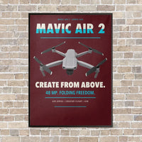 Thumbnail for DJI Mavic Air 2 vertical canvas print - framed - dark red background