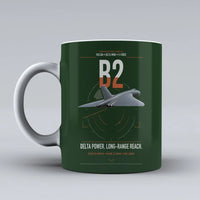 Thumbnail for Avro Vulcan B2 design on dark green ceramic mug, double-side print