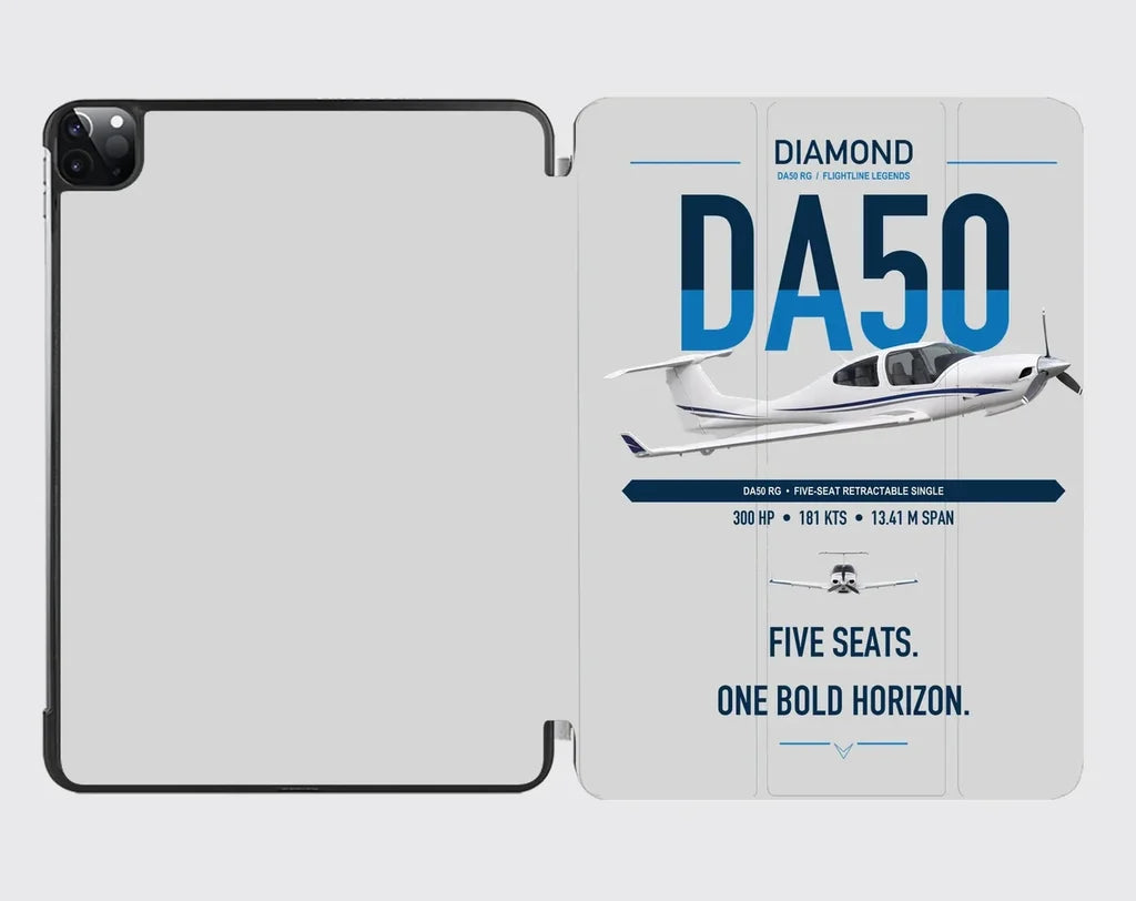 Diamond DA50 RG design on light gray ipad tablet case
