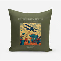 Thumbnail for VINTAGE G4389 - The Threshing Day Flyover - Designed Pillows design on greenarmy