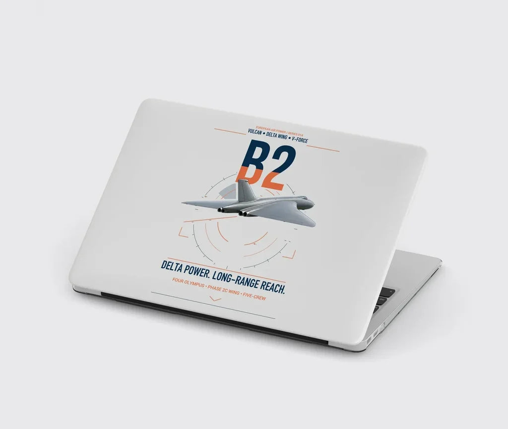 Avro Vulcan B2 design on light gray MacBook case