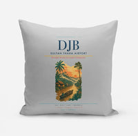 Thumbnail for Sultan Thaha Airport (DJB) design on light gray pillow
