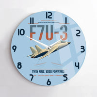Thumbnail for F7U-3 Cutlass design on light blue no frame wall clock