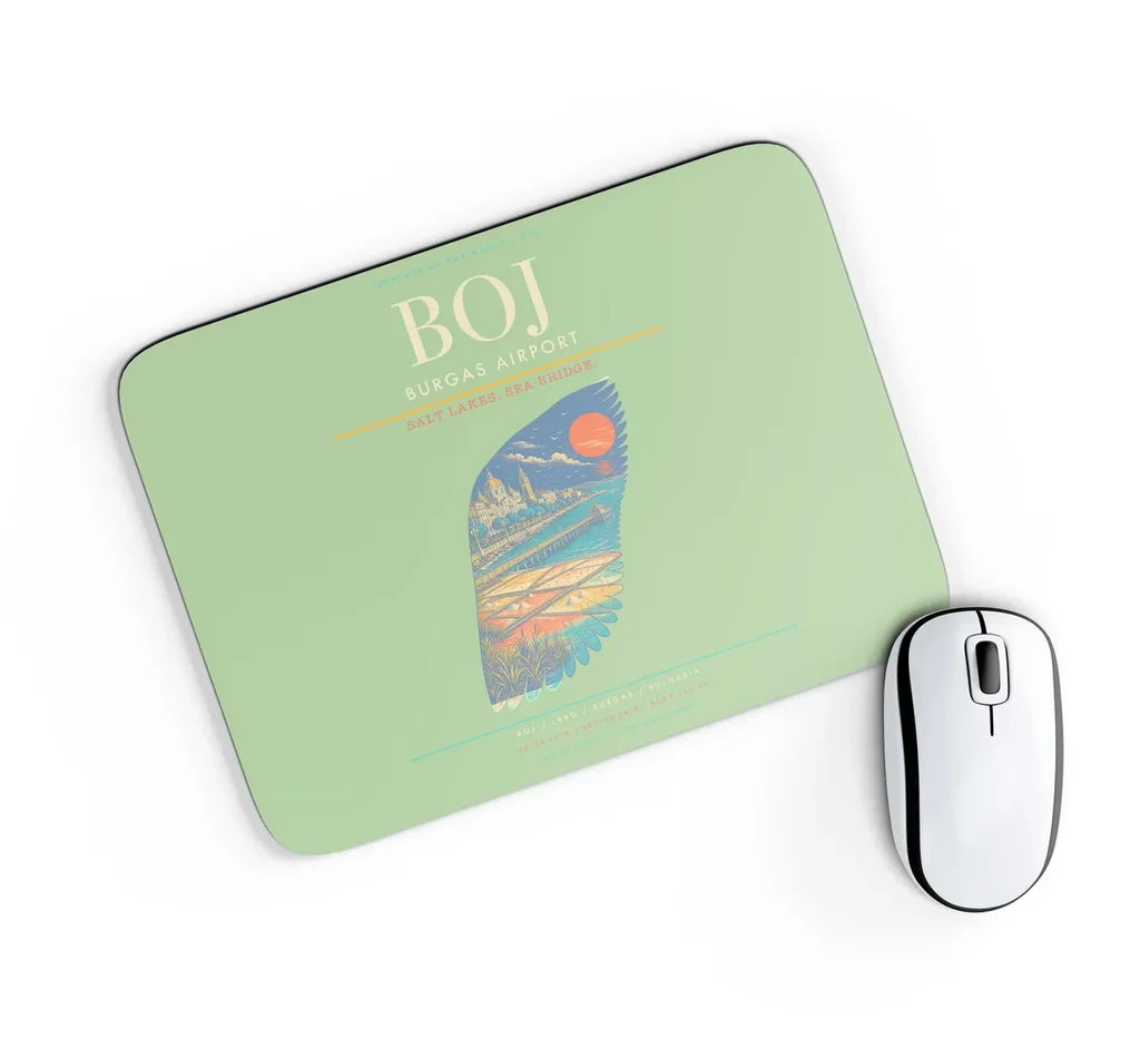 Burgas Airport BOJ Mouse-Pad Rectangle - Light Green