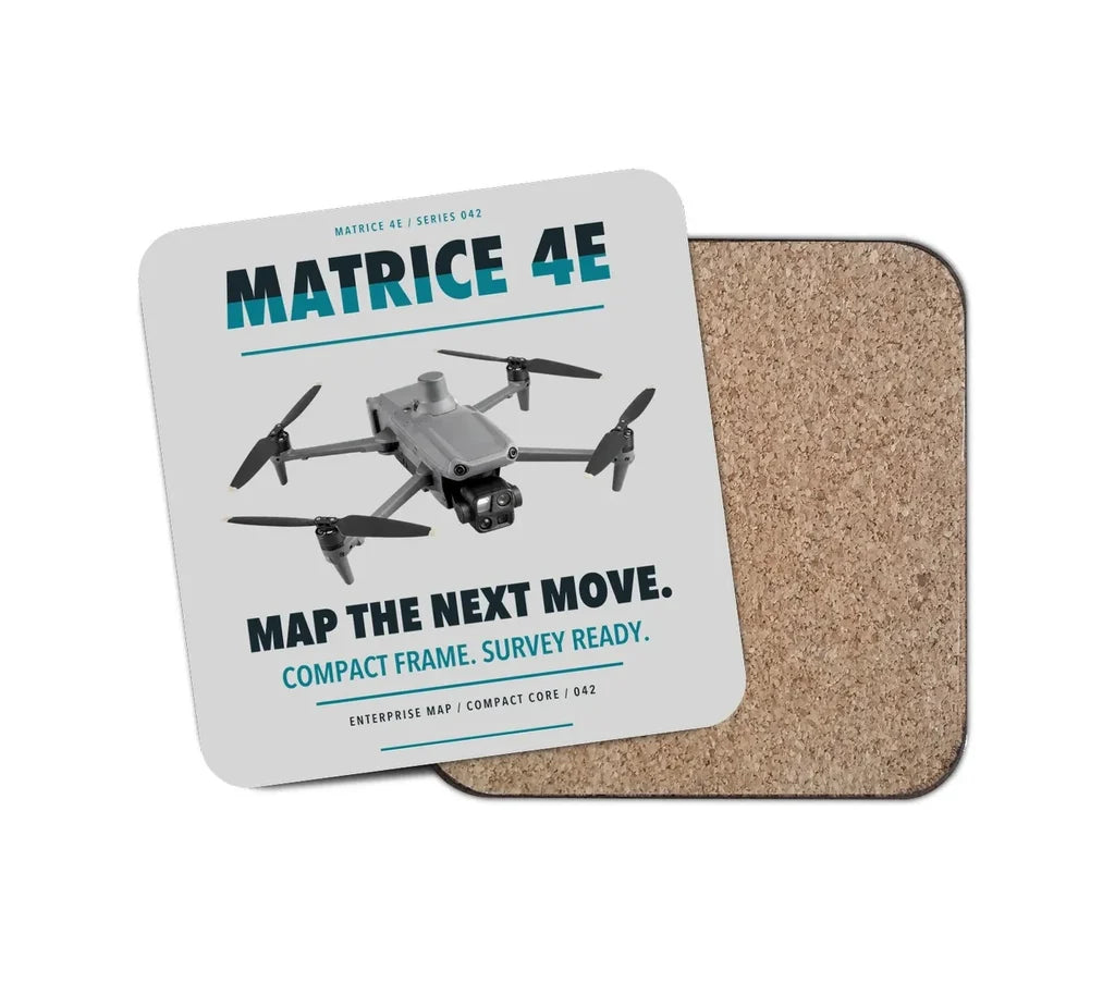DJI Matrice 4E design on light gray 1 piece coaster