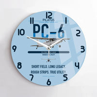 Thumbnail for Pilatus PC-6 Porter design on light blue no frame wall clock