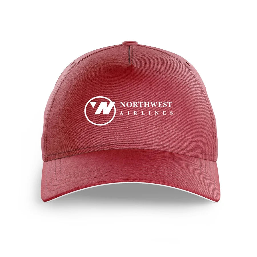 Northwest Airlines (OLD) logo printed on dark red cap