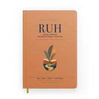 Thumbnail for King Khalid International Airport (RUH) design on orange notebook