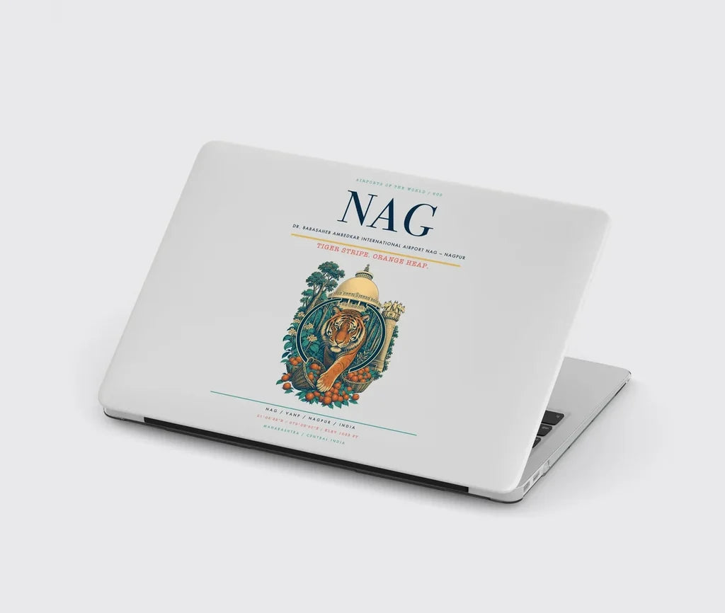 Dr. Babasaheb Ambedkar International Airport (NAG) design on light gray MacBook case
