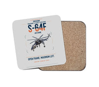 Thumbnail for Erickson S-64F Air Crane design on light gray 1 piece coaster