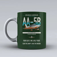 Thumbnail for Grumman American AA-5B Tiger design on dark green ceramic mug, double-side print