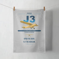 Thumbnail for Piper J-3 Cub design on light gray towel