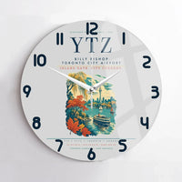 Thumbnail for Billy Bishop Toronto City Airport (YTZ) design on light gray no frame wall clock