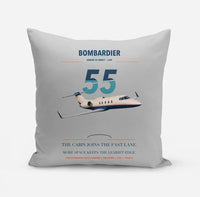 Thumbnail for Bombardier Learjet 55 design on light gray pillow