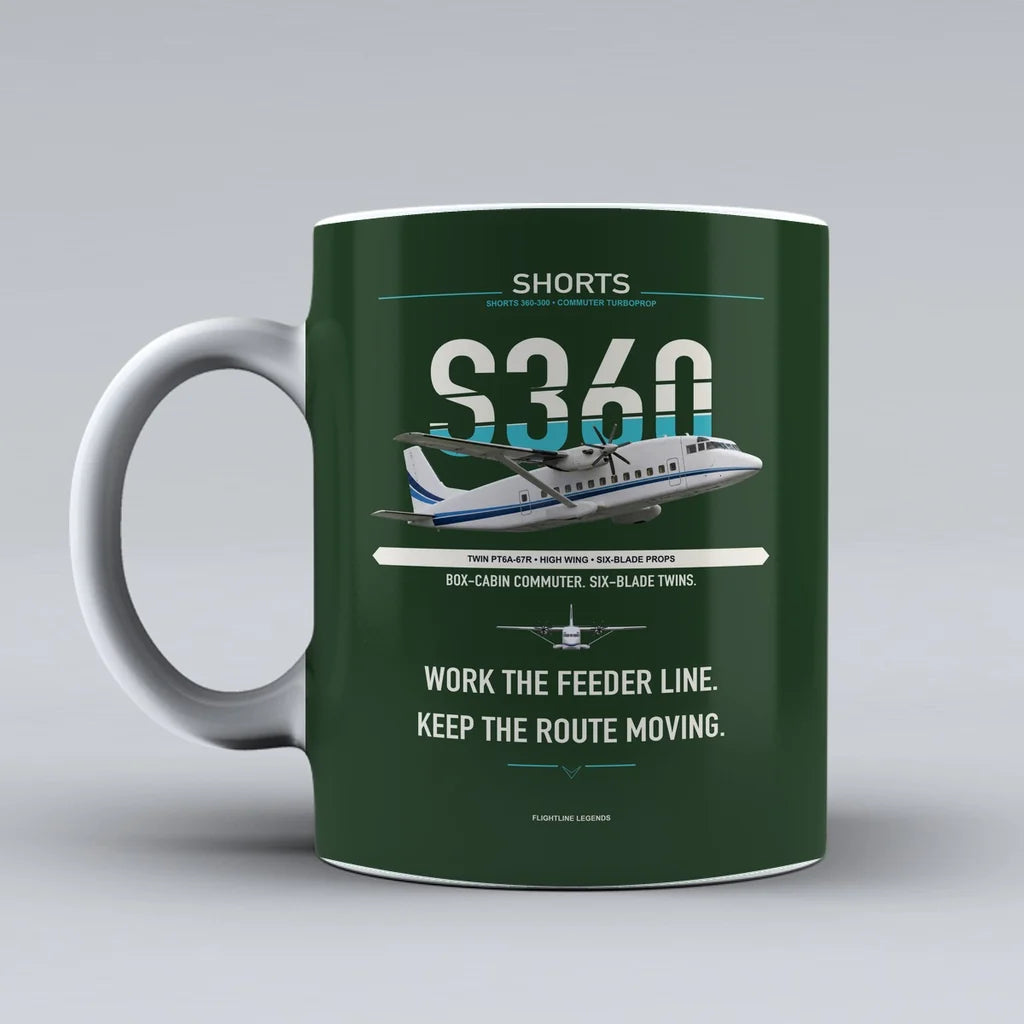 360-300 Mug design on dark green shorts