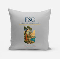 Thumbnail for Figari Sud-Corse Airport (FSC) design on light gray pillow