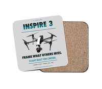 Thumbnail for DJI Inspire 3 design on light gray 1 piece coaster