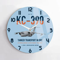 Thumbnail for Embraer KC-390 Millennium design on light blue no frame wall clock