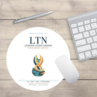 Thumbnail for London Luton Airport (LTN) design on white round mouse pad