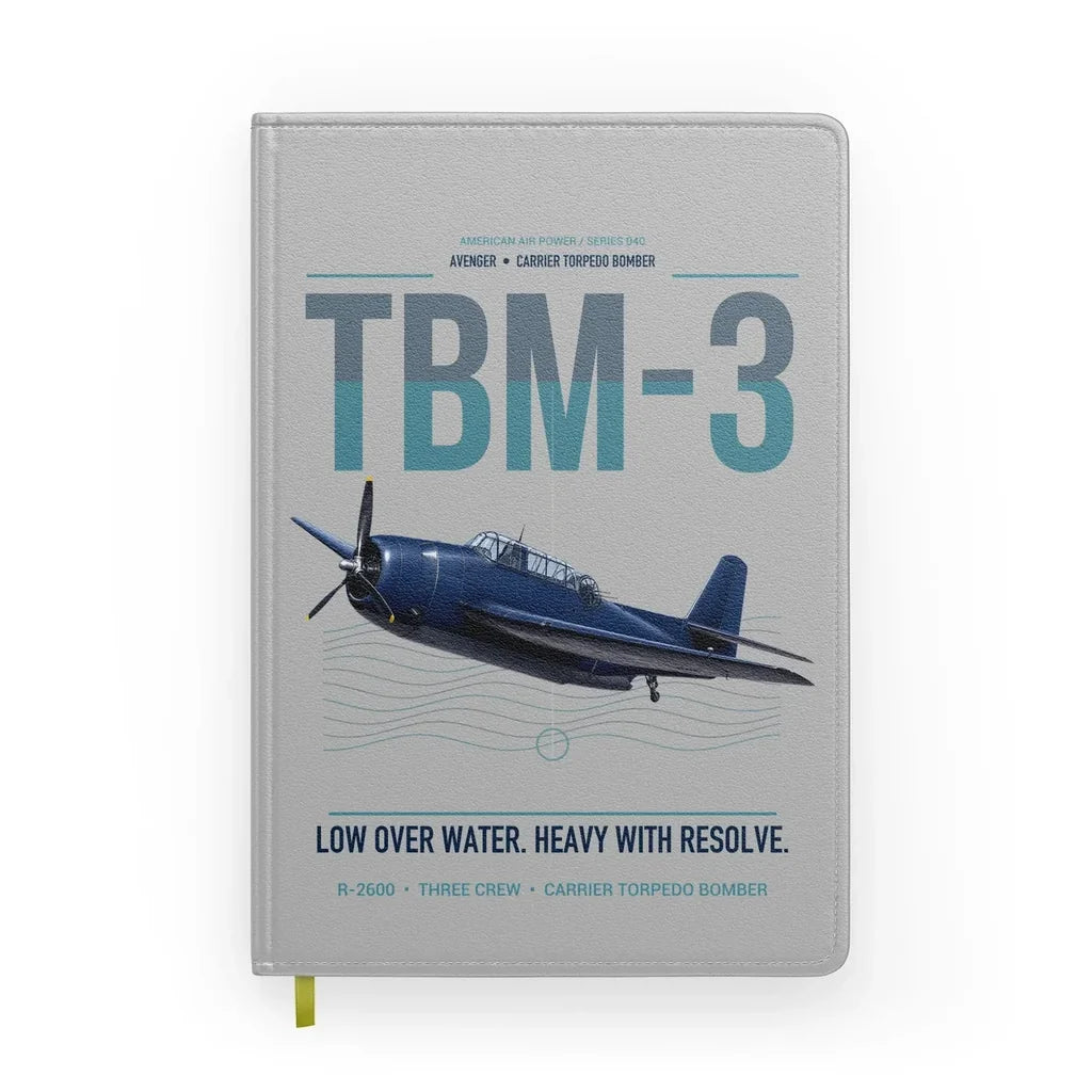 TBM-3 Avenger design on light gray notebook
