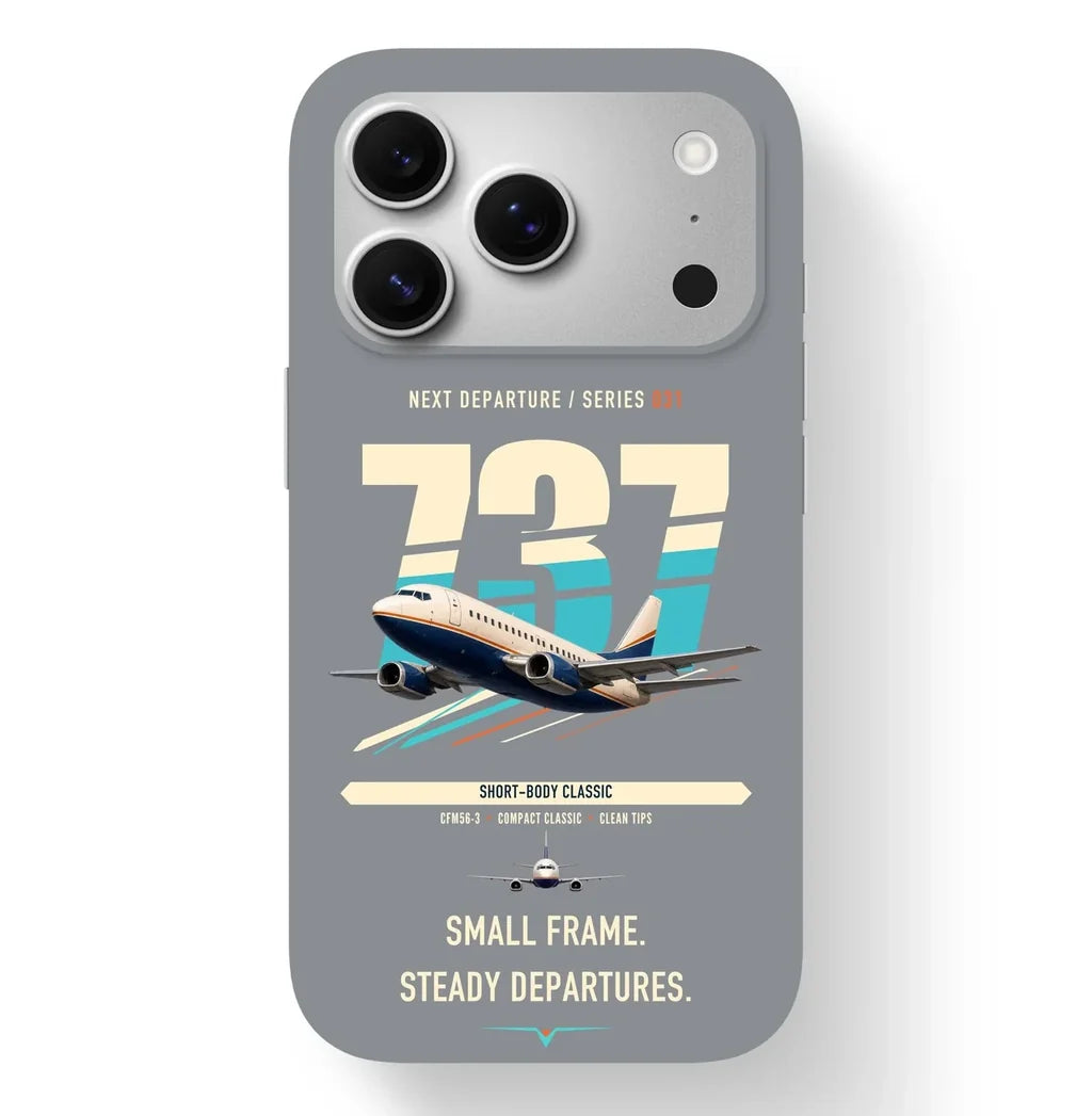 Boeing 737-500 Classic design on gray magsafe iphone case