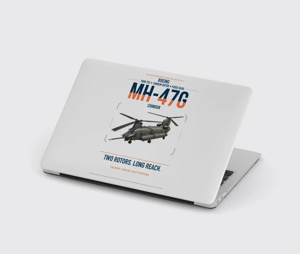 Boeing MH-47G Chinook design on light gray MacBook case