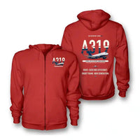 Thumbnail for Airbus A319neo design on red zipped hoodie